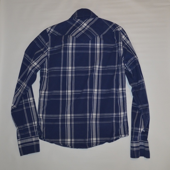 Hollister blue checkered long sleeve button down S - Picture 3 of 3